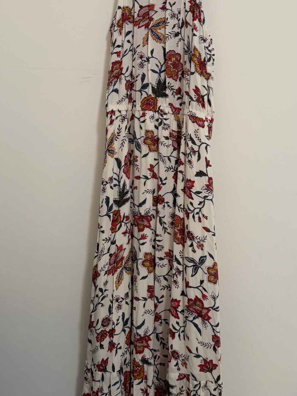 Old Navy Cream Maxi Dress with Red & Yellow Floral Print